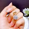 Colar feminino com pingente de coração de diamante único, banhado a PT950, simulado em formato de oito corações e oito flechas, temperamento, corrente para clavícula, 4 quilates