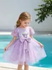 Popular Vestido de Princesa Kuromi al por Mayor para Niños, Vestido Tutú con Lentejuelas para Niños Pequeños, Atuendo de Presentación, Vestido de Tul de Verano