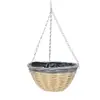 Cesta Suspensa de Vime Tecida Transfronteiriça Vaso de Flores Cesta de Flores Rattan Artesanal Suspenso Decoração Floral Artificial Pátio Externo Plantio