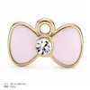 Múltiplos estilos de esmalte rosa pingente DIY acessórios para joias feitas à mão liga pequenos pingentes brincos acessórios de orelha pingentes de colar materiais