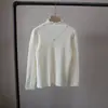 [Bizheng] Nuevo 2025 Otoño e Invierno Estilo Coreano Cuello Semi Alto Ajustado y Versátil Camiseta Interior de Punto para Mujer 5284