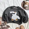 Sudadera de estilo nuevo 2026 para niños, de cuello alto medio, para otoño e invierno, top con forro polar estilo coreano para niños y niñas, camiseta de cuello redondo a la moda para bebés