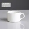 Conjunto de Xícara e Pires para Café Cappuccino Estilo Europeu Florido Hotel Quarto de Hóspede Xícara de Chá Universal Cerâmica Branco Puro Xícara para Chá de Leite