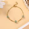 Europa e Estados Unidos transfronteiriços flores de cor vintage pulseira de contas tecida à mão aço inoxidável dopamina esfera de cristal novo feminino