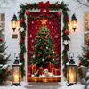 Cortina de puerta de Navidad, tela de fondo de puerta de poliéster, decoración de puerta para fiestas festivas, venta al por mayor transfronteriza, admite diseños personalizados basados en imágenes proporcionadas