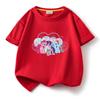 Camiseta Infantil de Algodão com Gola Redonda e Manga Curta Estampada de Pônei Roupa de Bebê Camiseta de Algodão para Meninas Comércio Exterior