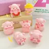 Figurilla de Animal Cerdo de Dibujos Animados Decoración de Resina para Escritorio y Coche Pegamento de Crema Hecho a Mano DIY Regalo Exquisito