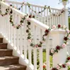 Enredadera de Flores Artificiales de Rosa para Decoración del Hogar, Enredadera de Flores para Escaparate, Pared de Plantas, Flor Artificial para Balcón, Enredadera de Flores de Rosa para Esquina