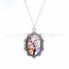 Collar en Blanco para Transferencia Térmica Cuentas de Vidrio Colgante de Metal Foto Personalizada Collar de Metal en Blanco Collar de Cristal