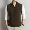 Chaleco de punto con cremallera y cuello alto estilo Old Money para hombre, un chaleco suéter sin mangas lujoso y de alta gama para otoño/invierno, ropa casual para hombre
