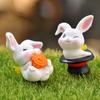 Rábano tira conejo pequeño micropaisaje diy bonsái suculento adornos de pvc plástico lindo animal de dibujos animados accesorios de jardinería