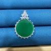 Colgante Marca Paz Calcedonia Verde Hielo al por Mayor Redondo Marca Wushi Collar con Colgante Hombres y Mujeres Colgante de Jade Verde Imperial