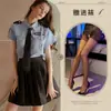 Lingerie Sexy, Fantasia Sexy de Comissária de Bordo Policial, Tentação de Role-Playing, Uniforme Profissional de Policial, Tentação Secretária Entrega