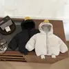 Chaqueta de plumas estilo coreano para niños, Ropa gruesa de invierno, Nuevo abrigo cálido con estampado de pato blanco de dibujos animados lindos para niños y niñas