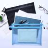 Bolsa de Malla con Cremallera, Bolsa de Almacenamiento de Papeles de Examen para Estudiantes de Doble Capa, Bolsa de Papelería Pequeña Fresca, Bolsa para Tutorías, Bolsa Transparente para Archivos para Examen de Admisión de Posgrado