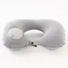 Suministro Directo de Fábrica Almohada Inflable de Seda de Leche Presionable Almohada Inflable para Cuello Portátil para Viajes en Avión Guardable Almohada Inflable en Forma de U