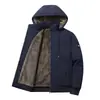Jaqueta Masculina Forrada com Fleece para o Inverno de 2026, Casaco de Algodão Espesso com Gola Baseball para Outono e Inverno, Casual de Caimento Solto, Tamanho Grande para Homens de Meia-Idade