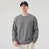 Moletom masculino pesado estilo americano, novo pulôver primavera/outono 2026, jaqueta casual versátil, camiseta básica casual para jovens
