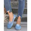 Zapatos de mujer talla grande 2024 nuevos zapatos de mezclilla tipo frijol boca poco profunda a pedal para mujer