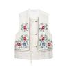 Roupas Europeias e Americanas Transfronteiriças 2025 Primavera Nova Moda Colete Colete Top Bordado com Flores 4786003