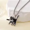 Tohm Moda Hip-Hop Europea y Americana Acero Inoxidable Colgante Gota de Aceite Cadena Larga para Suéter Accesorio Sencillo Versátil Unisex Collar