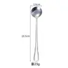 Cuchara de acero inoxidable 1010 cuchara para hielo cuchara para postre mango largo cuchara para helado cuchara para revolver café fuente de puesto callejero venta al por mayor de fábrica