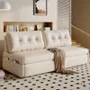 Sofá Cama Estilo Cream Dupla Finalidade Multifuncional Retrátil Dobrável Sala de Estar Quarto Varanda Apartamento Pequeno Duplo