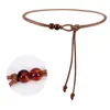 Cinturón de Nuevo Estilo para Mujer, Nueva Cuerda de Cintura Estilo Chino, Decoración Retro, Cadena de Cintura de Moda, Cuerda de Cuero, Cinturón Pequeño de Cuero para Mujer