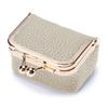 Nueva Bolsa Compacta Dorada de Cuero Genuino Bolsa para Joyería Anillo de Diamantes Mini Anillo Collar Aretes Joyero Monedero