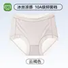[Mascarilla de Seda de Hielo] Cintura Alta con Ribete de Encaje Fresco 10A Antibacteriana Sin Costuras Alta Elasticidad Moldeadora de Cadera Cómoda Tallas Grandes para Mujer