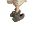 Fada 2026 novo pelúcia versátil slip-on estilo outono e inverno laço plano quente forrado com fleece sapatos de algodão sapatos peludos