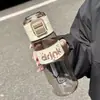Taza de Plástico con Dos Popotes para Beber, Estilo Ins, Nueva para 2026, para Hombres y Mujeres, Alto Valor Estético, Gran Capacidad, Taza de Agua Portátil Antiescaldante