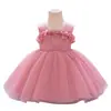 Vestido para niños 2024 de un año con tirantes de condole vestido de princesa vestido de boda abullonado vestido de cumpleaños de un año vestido de bebé