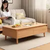 Mesa de Centro Sala de Estar Hogar Apartamento Pequeño 2025 Nuevo Estilo Madera Original Mesa Simple Moderna Uso Habitación de Alquiler Mesa de Té para Sofá