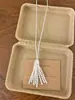 Colar com Franja Turquesa Estilo Étnico Retrô, Corrente Longa para Suéter Tecida à Mão, Novos Acessórios de Feriado Estilo Chinês para Mulheres