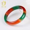 Pulsera de Ágata Roja Pulsera de Calcedonia Roja y Verde de Color Bonito Joyería Regalo para Mujer Pulsera de Jade Jade