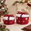Cesta de Almacenamiento Tejida con Cuerda de Algodón Navideña, Caja de Regalo Decorativa, Organizador de Escritorio para Artículos Varios, Snacks y Cosméticos