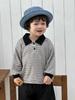 Ropa de Otoño para Bebé Ropa Infantil 2026 Otoño Estilo Coreano Ropa Infantil Otoño Sudadera a Rayas con Cuello para Niños Conjunto de Mezclilla