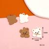 Verão matte white DIY acessórios de liga gatinho coelho cabeça de urso brincos acessórios de cabelo pingente pequeno animal pingente