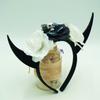 Diadema de cuerno de Halloween con flores artificiales, demonio, calavera, fiesta de terror, venta directa de fábrica