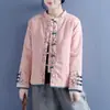 Nuevo abrigo de algodón bordado chino de invierno con cuello mao abotonado retro y cierre frontal, chaqueta de algodón estilo chino