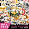 50 Folhas/Conjunto Adesivos Retro Divertidos de Cerveja Culturais e Criativos Papelaria de Caderno de Notas Decoração de Mesa DIY Adesivos Atacado