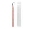 Pinzas para Extensiones de Pestañas Falsas Acero Inoxidable Rizado de Pestañas con Patrón de Fibra Pinzas de Belleza Herramientas de Belleza Fábrica en Stock