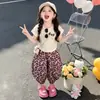 Conjunto de Verano de Manga Corta para Niñas, Conjunto de Dos Piezas con Pantalones Anti-Mosquitos Estampado de Leopardo para Niños, Nueva Ropa de Verano Elegante para Bebés 2026