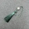 Xiangfei 8B-7 Loto Tallado Doble Borla Colgante Borla Traje Antiguo Dinastía Han Solapa Prensada Escalón Prohibido Estilo Antiguo Ropa con Espalda de Nube Accesorios