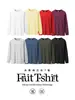 Ropa para Hombre Jiezhan 220G Fruta Elástica Manga Larga 26 Otoño Nuevo Producto Transfronterizo Europeo y Americano Holgada Color Sólido Talla Grande Camiseta