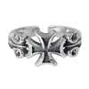 Anillo Cruzado Vintage para Hombre, Moderno y Creativo, Anillo Abierto Estilo Punk de Moda, Imitación de Plata Tailandesa Hueca para Dedo Índice
