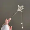 Pente de Cabelo Personalizado em Liga de Metal Estilo Antigo com Franjas, Pente de Cabelo Tendência Nacional, Adorno de Cabeça Pente de Cabelo Decorativo para Cheongsam da Dinastia Han