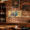 Decoração de parede em lata pintada para motocicleta transfronteiriça, decoração suspensa de placa de licença de garagem vintage, arte de parede de metal com tema de cavaleiro