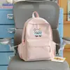 Bordado de Cachorrinho Macio e Fofo Estilo Healing Mochila Estudante na Cor Pêssego Claro, Estilo Fresco de Verão, Mochila Pequena para Viagem de Melhores Amigos